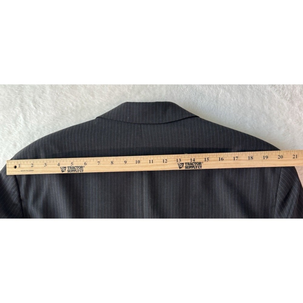 Lauren Ralph Lauren Blazer Mens 42T Wool Cashmere‎ Black Blue Pinstripe - Picture 14 of 16